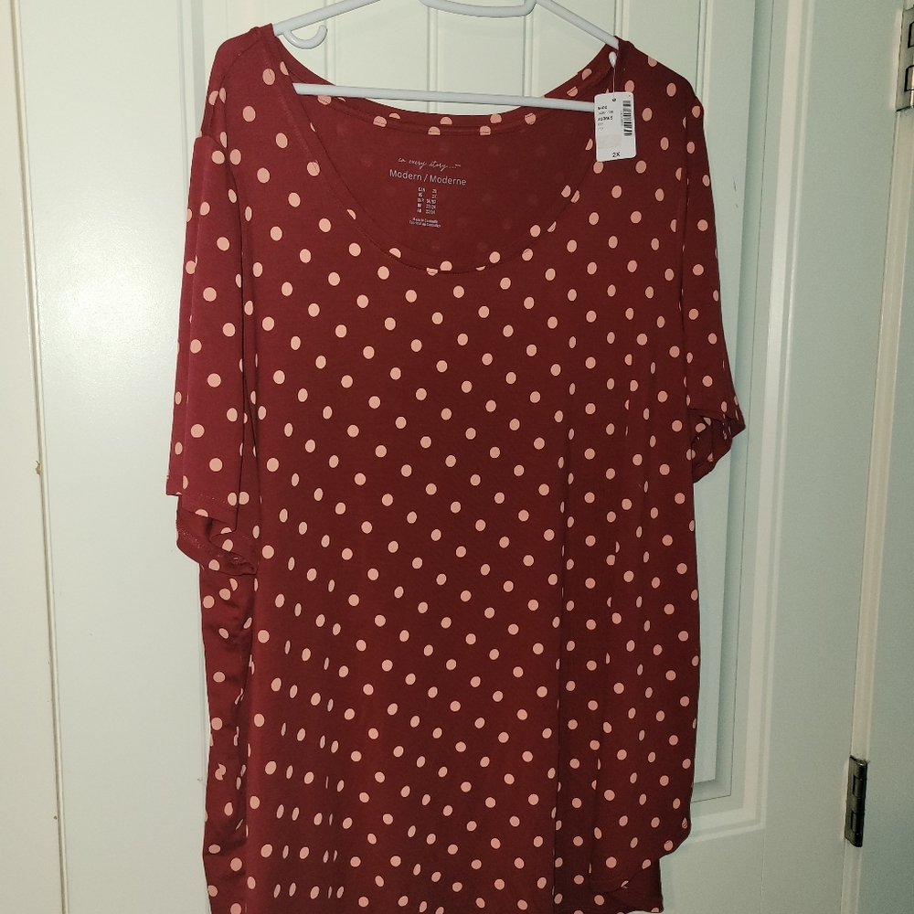 Polka Dot Plus Size Top - New